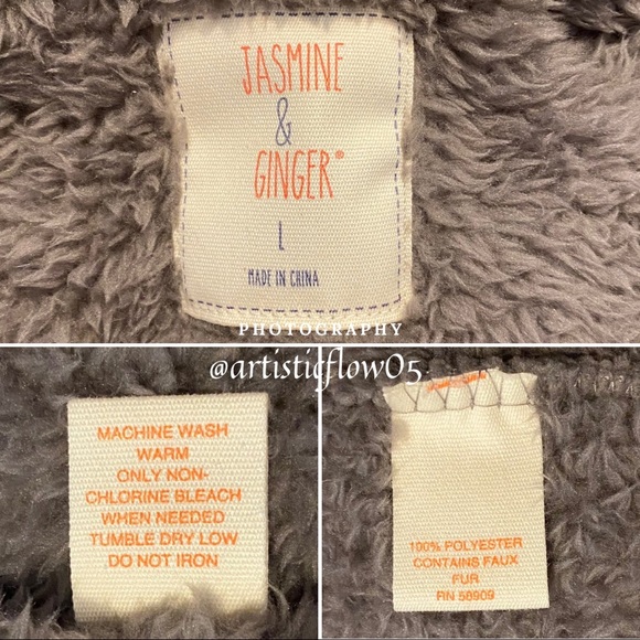 NEW! Jasmine & Ginger Faux Fur Robe & Eye Mask - Picture 7 of 8